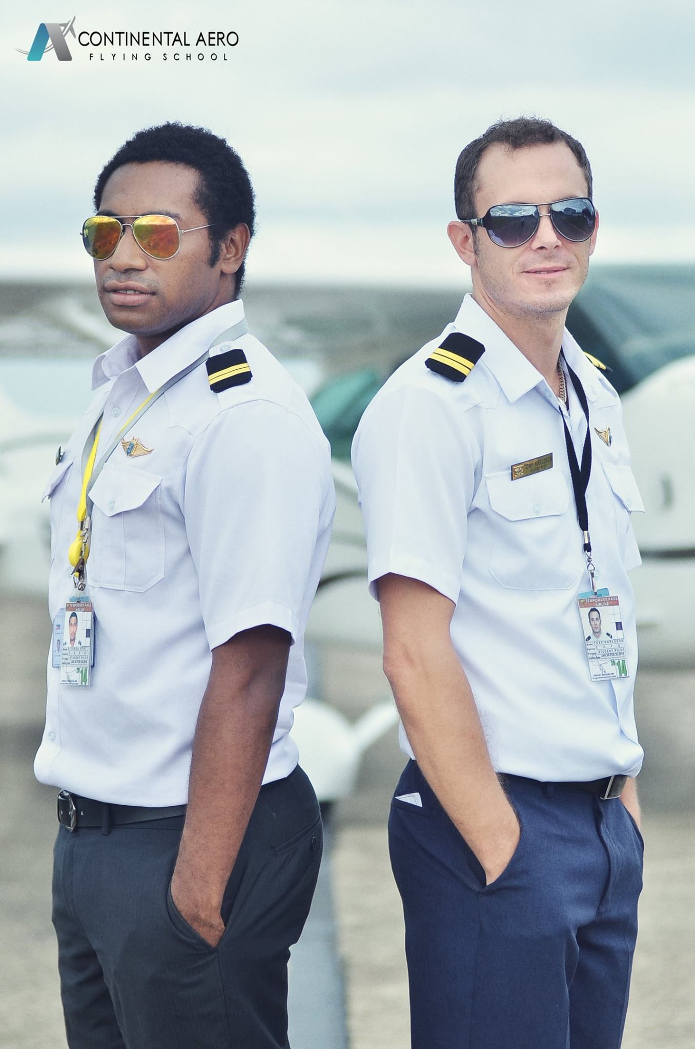 Two CAFS pilots in uniform with epaulettes — command-track presence